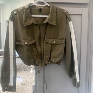 Army Green Crop Jacket